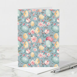 Pastel Easter Blooms Decorative Note カード