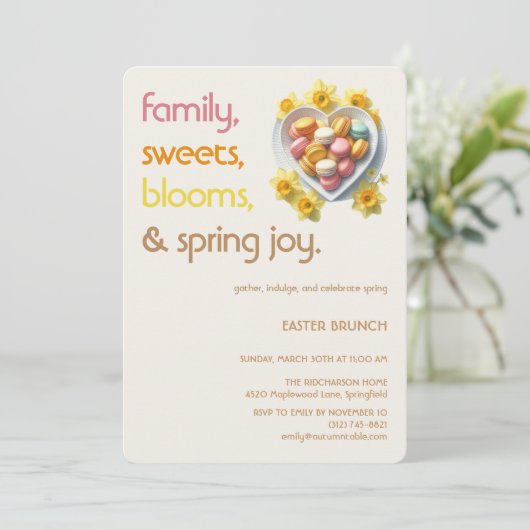 Pastel Easter Brunch Invitation | Spring Party 招待状 (スタンド正面)