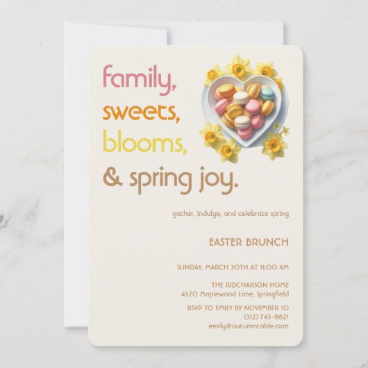 Pastel Easter Brunch Invitation | Spring Party 招待状 (正面)