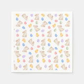 Pastel Easter Bunnies, Egg, and Chiks スタンダードカクテルナプキン (正面)