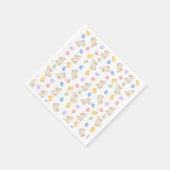 Pastel Easter Bunnies, Egg, and Chiks スタンダードカクテルナプキン (角)