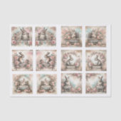 Pastel Easter Bunnies for Shells  Decoupage 薄葉紙 (正面)