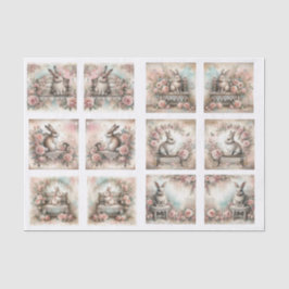 Pastel Easter Bunnies for Shells  Decoupage 薄葉紙