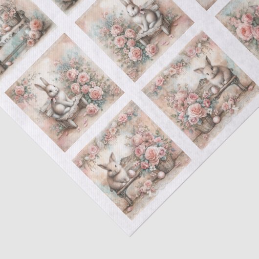 Pastel Easter Bunnies for Shells  Decoupage 薄葉紙 (詳細)