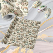 Pastel Easter Bunny Decorative Eggs Spring Floral  ラッピングペーパー