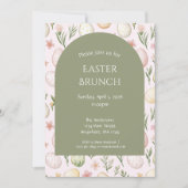 Pastel Easter Egg Brunch Invitation-Floral Easter シーズンカード (正面)