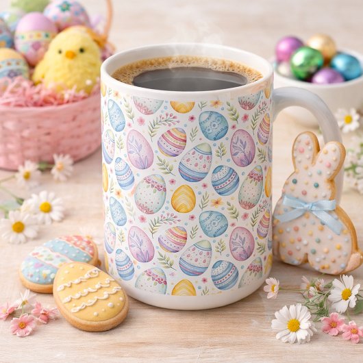 Pastel Easter Egg Pattern コーヒーマグカップ
