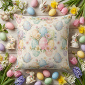 Pastel Easter Egg & Spring Blossom クッション