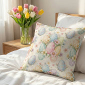 Pastel Easter Egg & Spring Blossom クッション