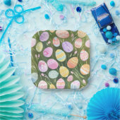 Pastel Easter Eggs | Beautiful Spring Watercolor ペーパープレート (パーティー)