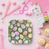 Pastel Easter Eggs | Beautiful Spring Watercolor ペーパープレート (パーティー)