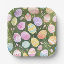 Pastel Easter Eggs | Beautiful Spring Watercolor ペーパープレート