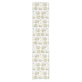 Pastel Easter Eggs & Bunnies Flowers & Butterflies ショートテーブルランナー (正面)