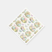 Pastel Easter Eggs & Bunnies Flowers & Butterflies スタンダードカクテルナプキン (角)