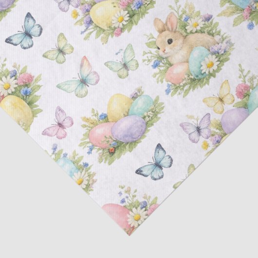 Pastel Easter Eggs & Bunnies Flowers & Butterflies 薄葉紙 (詳細)