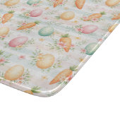 Pastel Easter Eggs & Carrots Watercolor Pattern  カッティングボード (角)