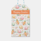 Pastel Easter Eggs & Carrots Watercolor Pattern  ギフトタグ (正面)