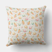 Pastel Easter Eggs & Carrots Watercolor Pattern クッション (裏面)