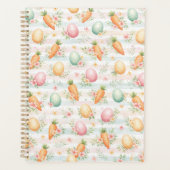 Pastel Easter Eggs & Carrots Watercolor Pattern プランナー手帳 (正面)
