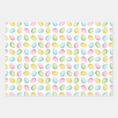 Pastel Easter Eggs Colorful Watercolor Pattern ラッピングペーパーシート (正面2)