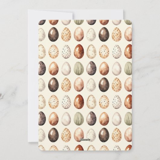 Pastel Easter Eggs Design with Photo Personalized シーズンカード (裏面)