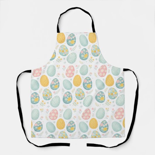 Pastel Easter Eggs Floral Pattern - Cute Spring  エプロン (正面)