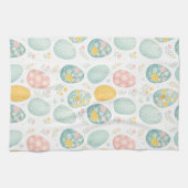 Pastel Easter Eggs Floral Pattern - Cute Spring  キッチンタオル (横)