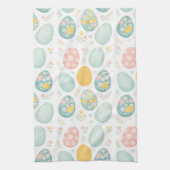 Pastel Easter Eggs Floral Pattern - Cute Spring  キッチンタオル (縦)