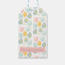 Pastel Easter Eggs Floral Pattern - Cute Spring  ギフトタグ