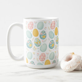 Pastel Easter Eggs Floral Pattern - Cute Spring  コーヒーマグカップ