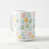 Pastel Easter Eggs Floral Pattern - Cute Spring コーヒーマグカップ (正面左)
