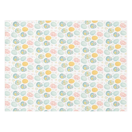 Pastel Easter Eggs Floral Pattern - Cute Spring  テーブルクロス (正面(横))