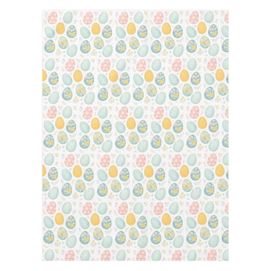 Pastel Easter Eggs Floral Pattern - Cute Spring  テーブルクロス (正面)