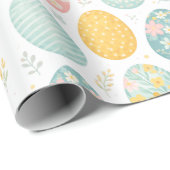 Pastel Easter Eggs Floral Pattern - Cute Spring ラッピングペーパー (ロールコーナー)