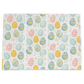 Pastel Easter Eggs Floral Pattern - Cute Spring  ラージペーパーバッグ (正面)