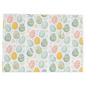 Pastel Easter Eggs Floral Pattern - Cute Spring  ラージペーパーバッグ (裏面)
