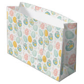 Pastel Easter Eggs Floral Pattern - Cute Spring  ラージペーパーバッグ (裏面アングル)