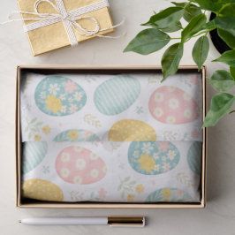 Pastel Easter Eggs Floral Pattern - Cute Spring  薄葉紙