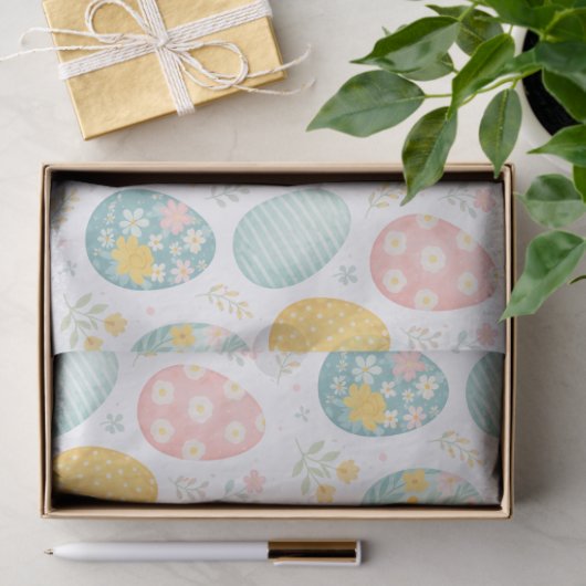 Pastel Easter Eggs Floral Pattern - Cute Spring 薄葉紙 (ギフト)