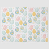 Pastel Easter Eggs Floral Pattern - Cute Spring 薄葉紙 (正面)