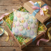 Pastel Easter Eggs & Flowers - Whimsical Spring クッション