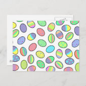 Pastel Easter Eggs Print シーズンポストカード (正面/裏面)