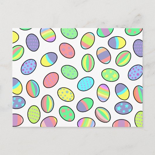 Pastel Easter Eggs Print シーズンポストカード (正面)
