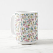 Pastel Easter Forest Pattern  コーヒーマグカップ (正面左)