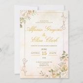 Pastel Elegant Boho Floral Watercolor Wedding 招待状 (正面)