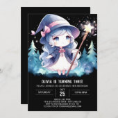 Pastel Elegant Wizard Birthday 招待状 (正面/裏面)
