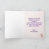 Pastel Embroidered Bunny Easter personalized Card シーズンカード (内部)