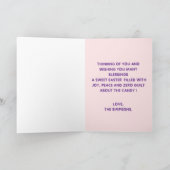 Pastel Embroidered Bunny Easter personalized Card シーズンカード (内部)