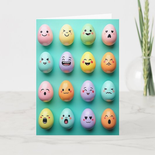 Pastel Faces Fun Friend Card カード (正面)