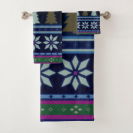 Pastel Fair isle Christmas 2 バスタオルセット